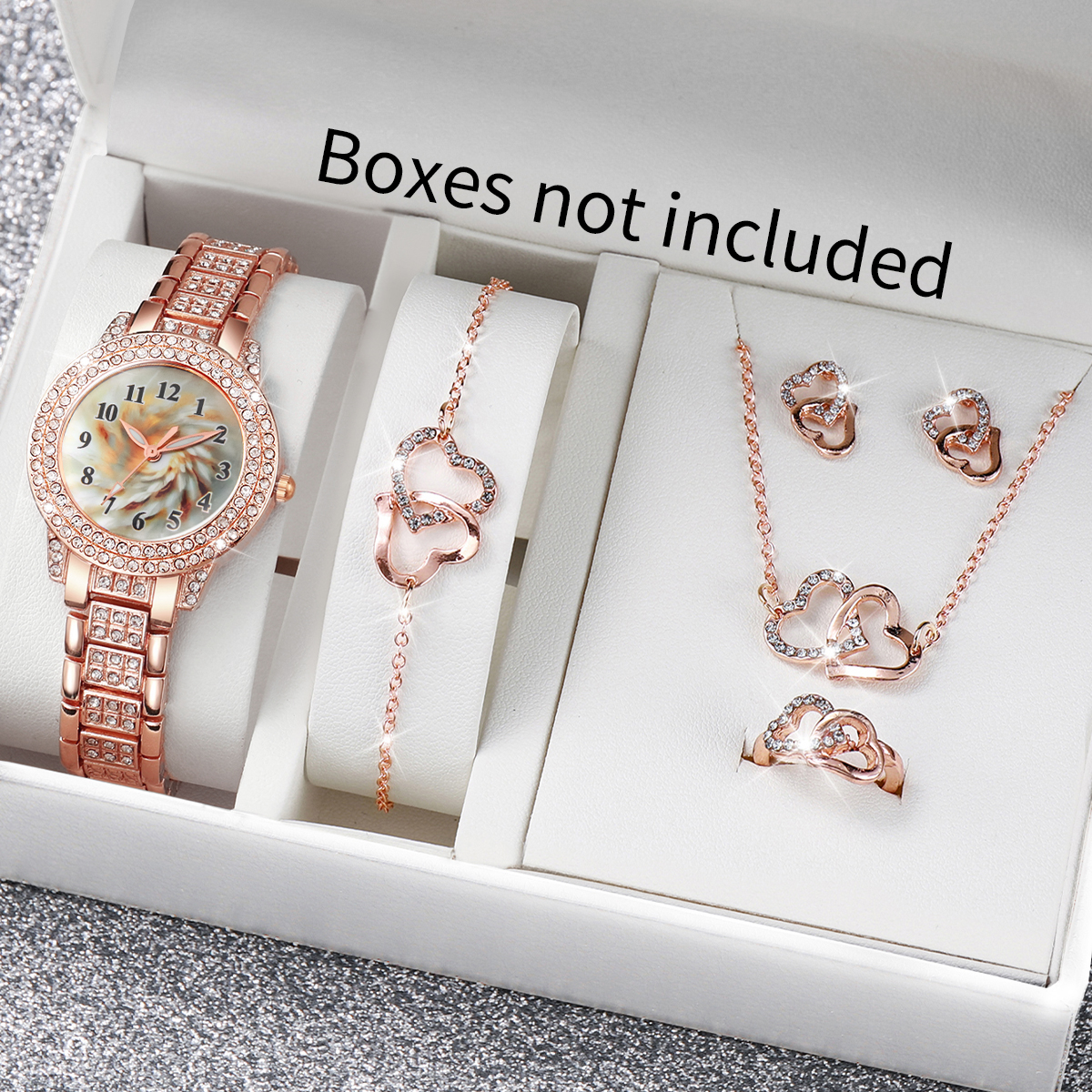 Luxury Watch Travel Case - 6PCS Luxury Rhinestone Women Quartz Watch