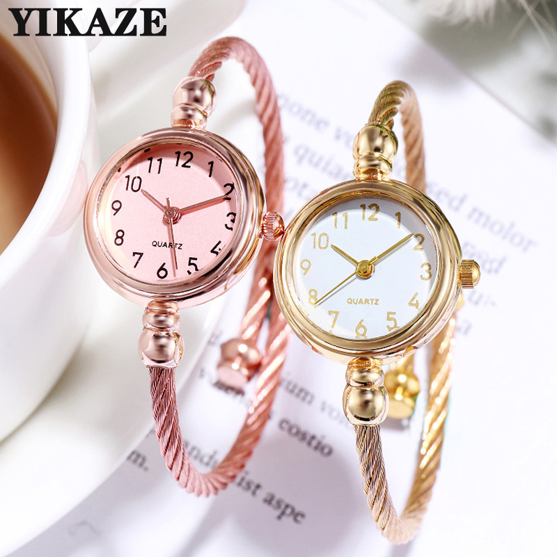 Luxury Watch Gold - YIKAZE Women Watches Small Gold Bangle