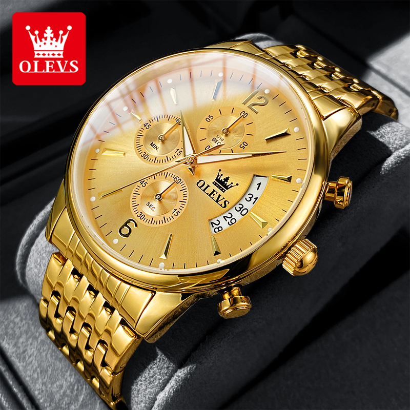 Luxury Watch Men - OLEVS luxury brand men's watches Chronograph