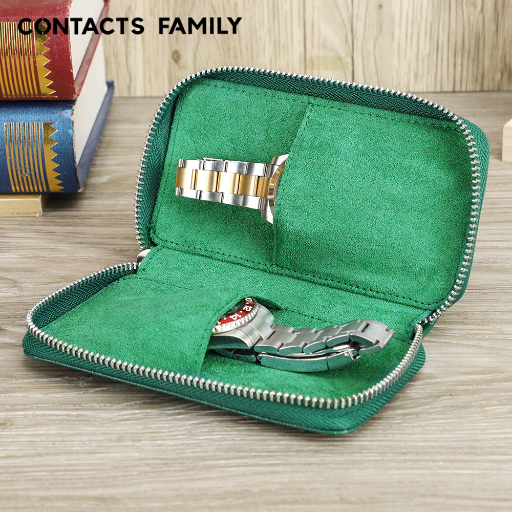 Luxury Watch Travel Case - CONTACTS FAMILY Luxury Pouch with Zipper