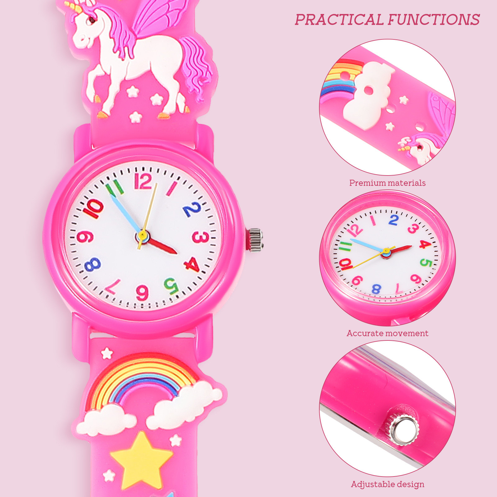 Luxury Watch Kids - 1Set Pink Children's Watch Unicorn Bracelet