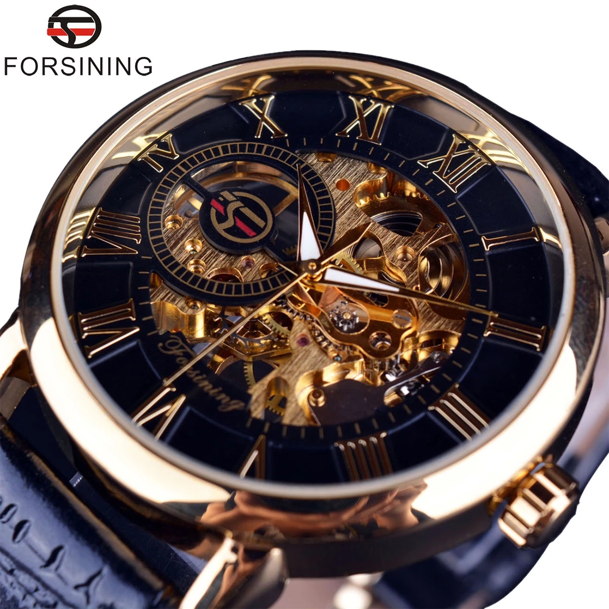Luxury Watch Engraving - Forsining 3d Logo Design Hollow Engraving