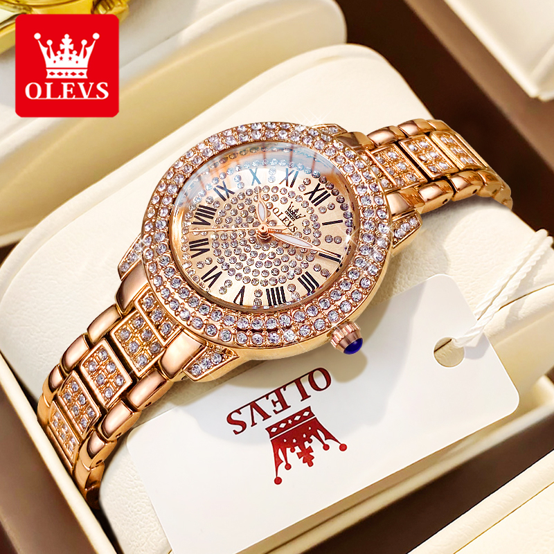 Luxury Watch Gold - OLEVS 9943 Luxury All Diamond Original