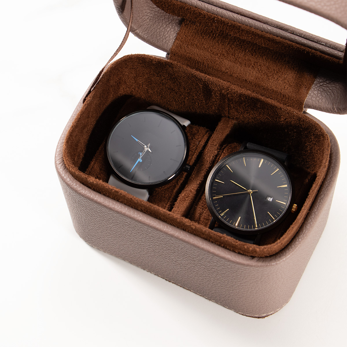 Luxury Watch Travel Case - PU Leather Portable Watch Storage Box