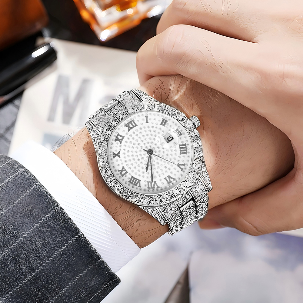 1 Hip-hop Full Diamond Silver  - Luxury Watch Collection 리뷰 및 가격