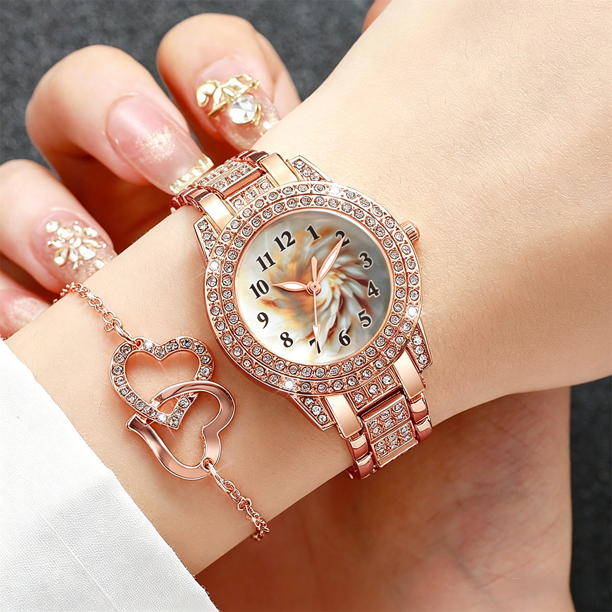 6PCS Luxury Rhinestone Women Q - Luxury Watch Travel Case 리뷰 및 가격