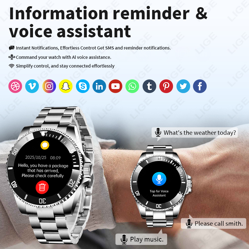 LIGE Business Smart Watch Men  - Luxury Watch In The World 리뷰 및 가격