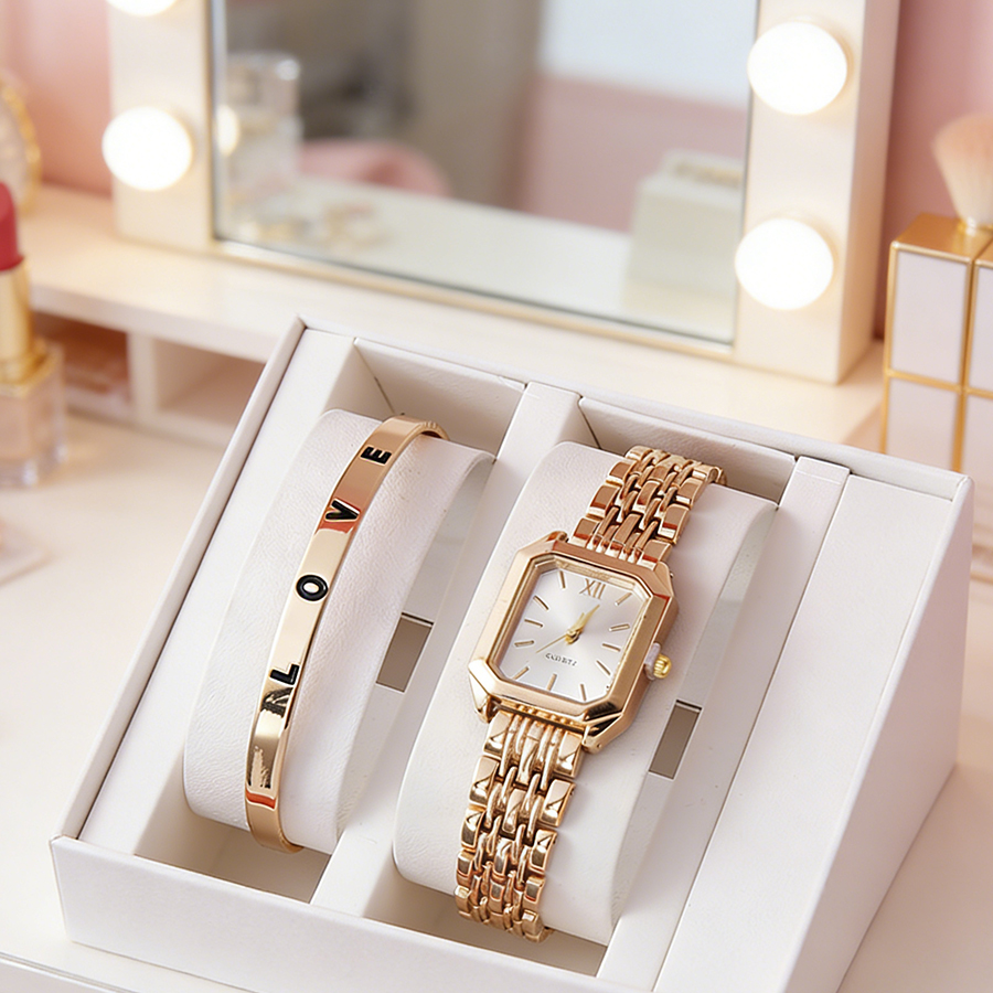 2PCS/set Luxury Women's Quartz - Luxury Watch Gold 리뷰 및 가격