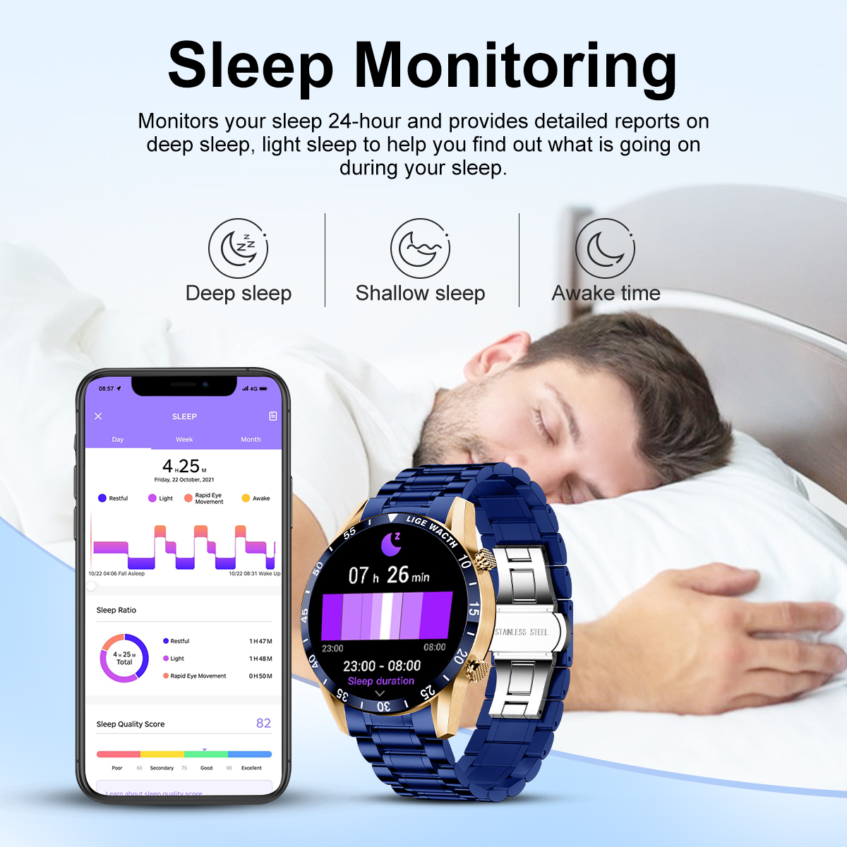 LIGE Smart Watch Men Fashion F - Luxury Watch In The World 리뷰 및 가격