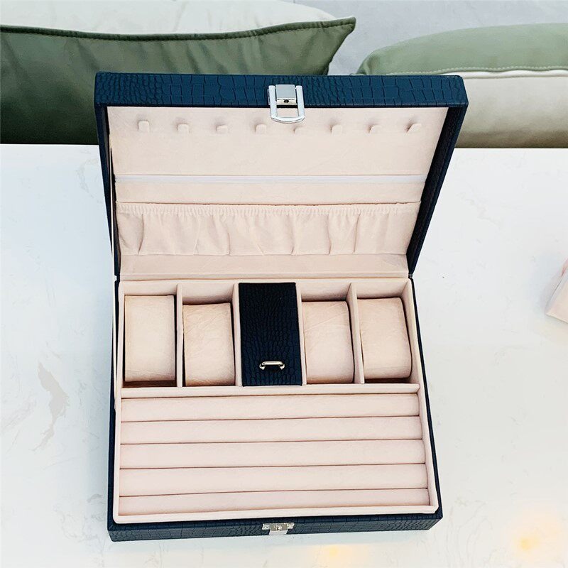 Portable Jewelry Box Leather L - Luxury Watch E Jewellery 리뷰 및 가격