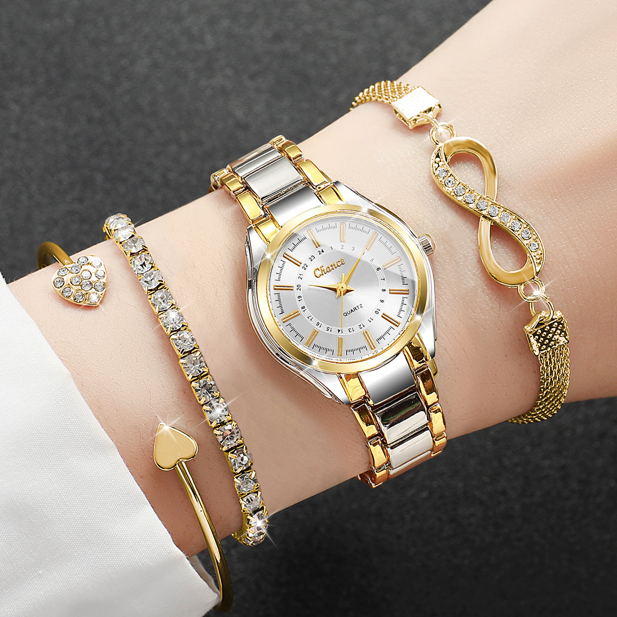 4PCS Elegant Women Watches Bra - Luxury Watch Travel Case 리뷰 및 가격