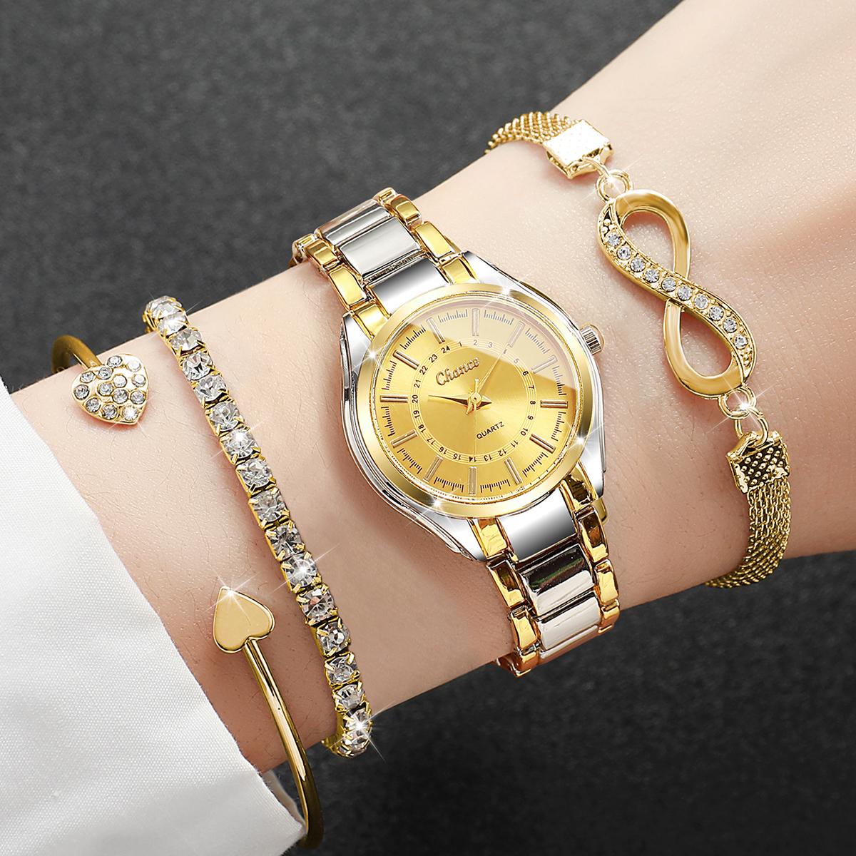 4PCS Elegant Women Watches Bra - Luxury Watch Travel Case 리뷰 및 가격