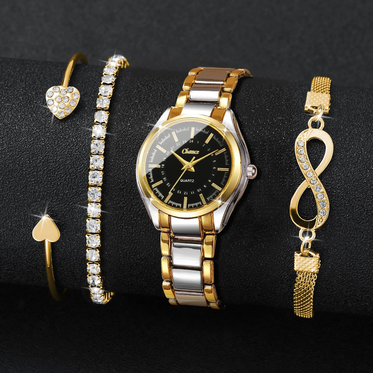 4PCS Elegant Women Watches Bra - Luxury Watch Travel Case 리뷰 및 가격