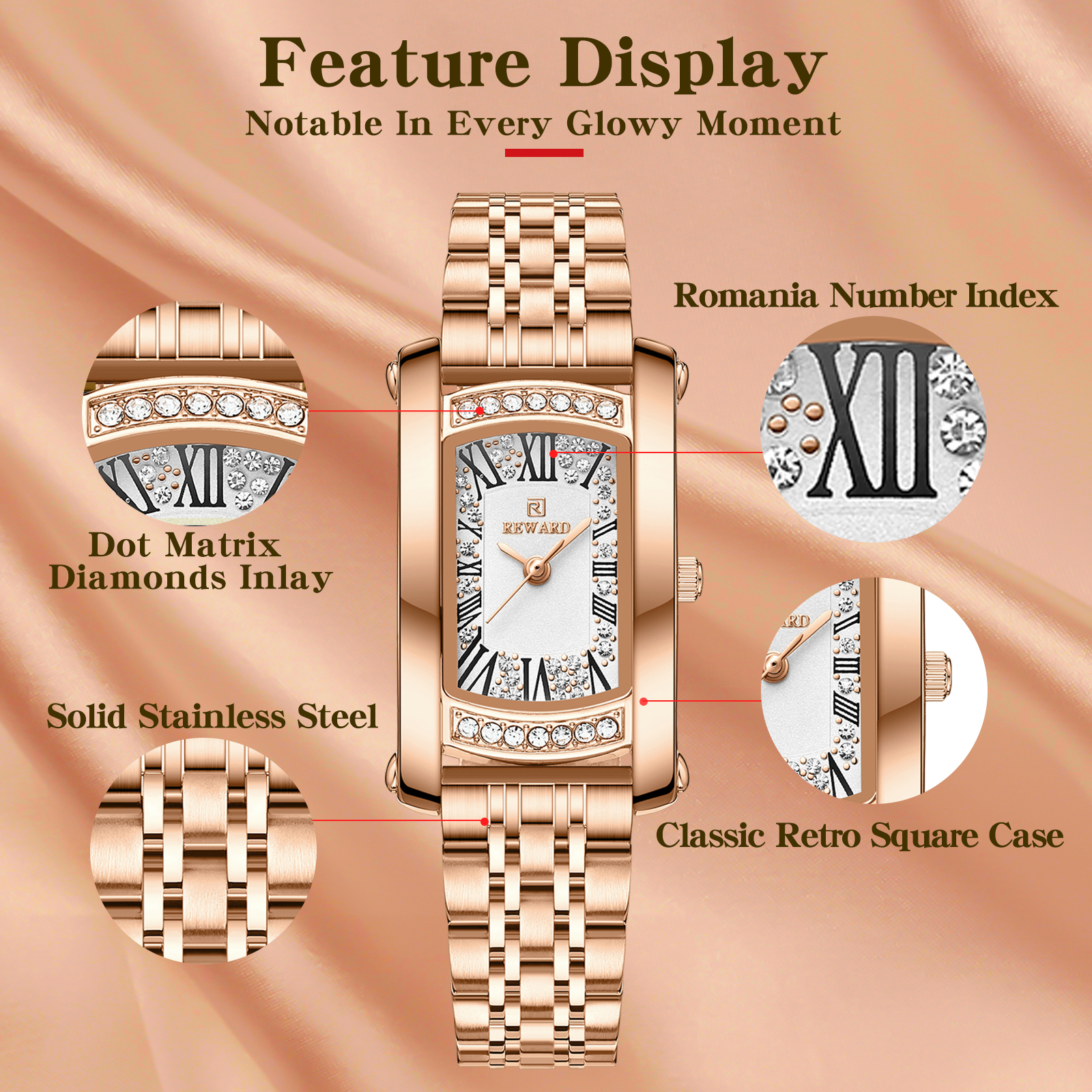 REWARD Rose Gold Quartz Watch  - Luxury Watch Kids 리뷰 및 가격