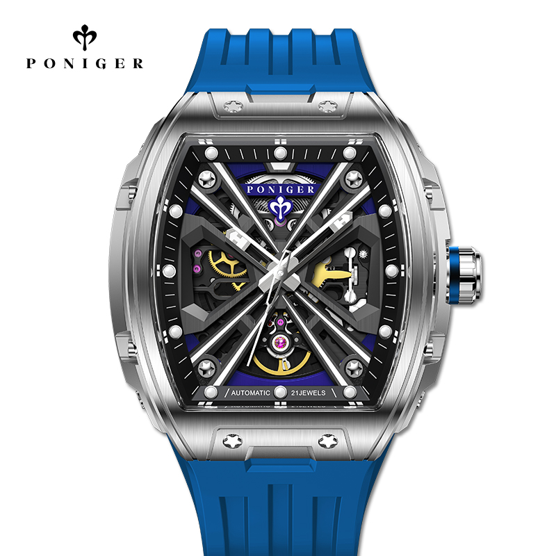 PONIGER Luxury Automatic Mecha - Luxury Watch On Rubber Strap 리뷰 및 가격