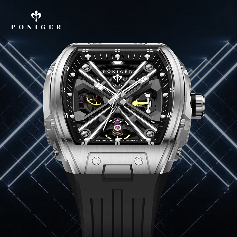 PONIGER Luxury Automatic Mecha - Luxury Watch On Rubber Strap 리뷰 및 가격
