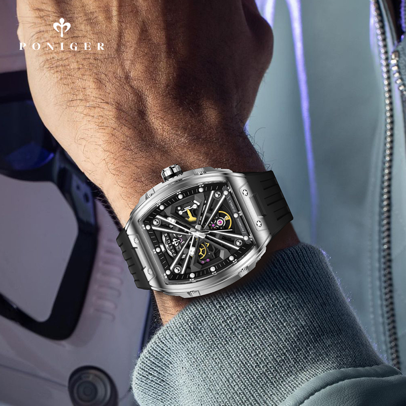 PONIGER Luxury Automatic Mecha - Luxury Watch On Rubber Strap 리뷰 및 가격