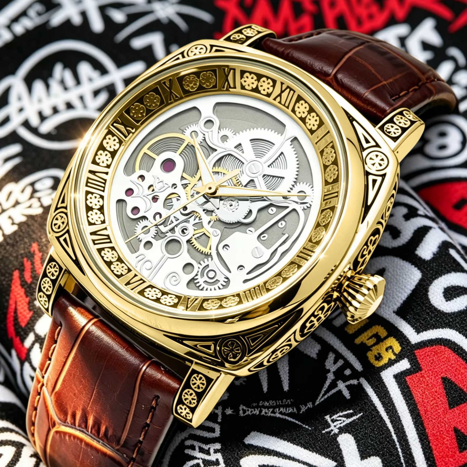Hip-Hop Street Style Men's Qua - Luxury Watch Engraving 리뷰 및 가격