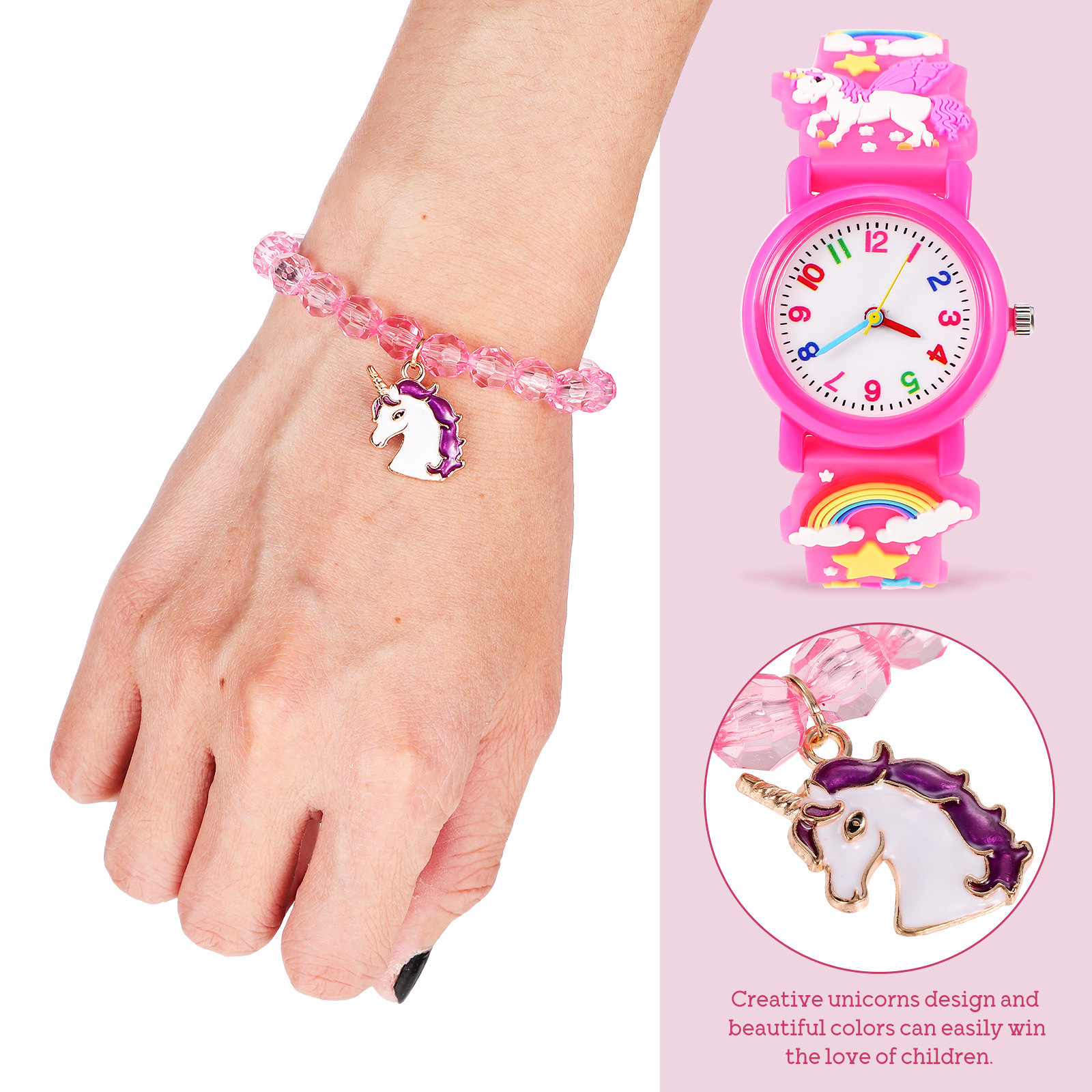 1Set Pink Children's Watch Uni - Luxury Watch Kids 리뷰 및 가격