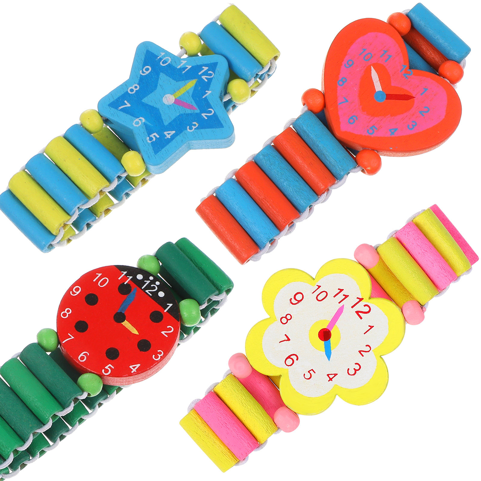 4Pcs Kids Cartoon Wooden Watch - Luxury Watch Kids 리뷰 및 가격