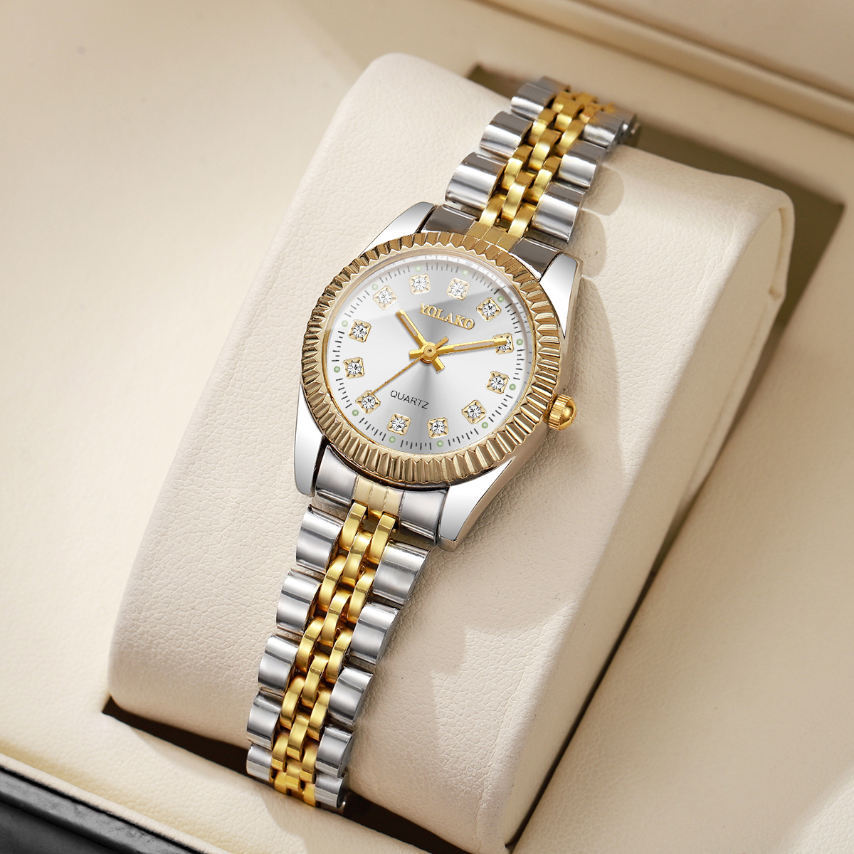 Fashion Rhinestone Women Quart - Luxury Watch Travel Case 리뷰 및 가격