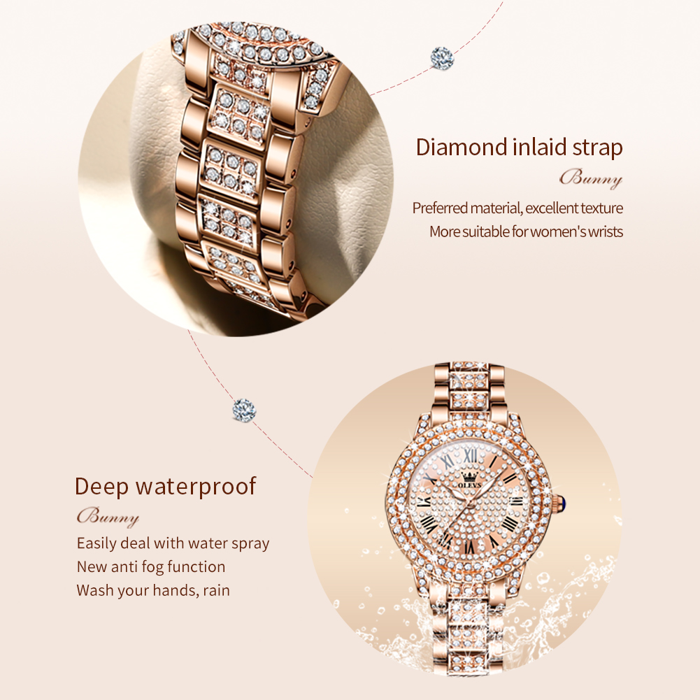 OLEVS 9943 Luxury All Diamond  - Luxury Watch Gold 리뷰 및 가격